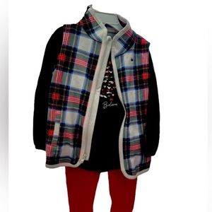 Crown &‎ Ivy Girls Christmas 2T 3 PC plaid outfit NWT Pants Shirt Plaid Vest